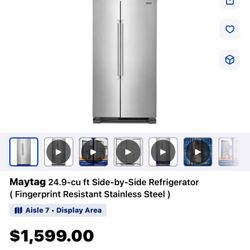 Side-By-Side Refrigerator Stainless Steel