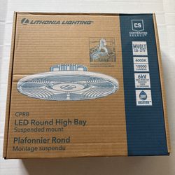 LED ROUND HIGH BAY LIGHT HARD-WIRED WHITE BRIGHT GARAGE WORKSHOP BUSINESS WORKLIGHT (NEW) 