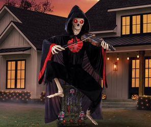9’ animated reaper playing violin