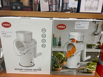 TOPAA Rotary Cheese Grater – 5 Blades with Suction Base