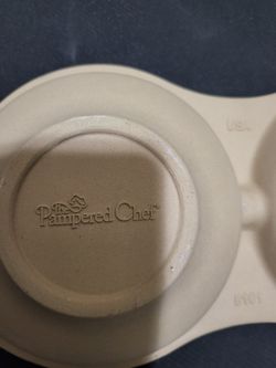 🍳 Pampered Chef Stoneware Egg Cooker / Double Dish 