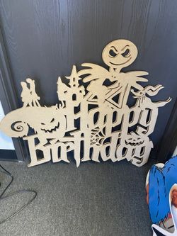Nightmare Before Christmas Happy Birthday Laser Logo