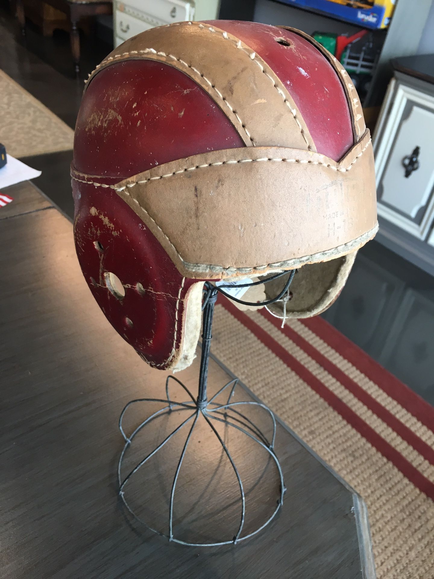 Antique leather Football Helmet