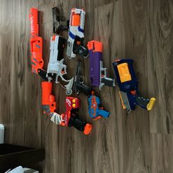 A Bunch Of Nerf Guns And 2 Bb Guns