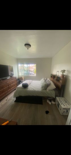 Queen bed and bed frame