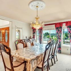 Custom Dining Room Table W/2 Leafs, 8 Chairs And China Cabinet 