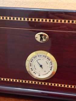 Cuban Crafters Executive Brown Wood 100 Cigar Desktop Humidor Box As Is No Key