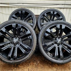 24" OEM Chevy Rims With Tires 
