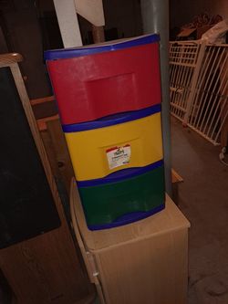 Kids 3 Drawer Plastic Cart