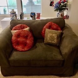 Two Oversized Chairs And Ottoman  