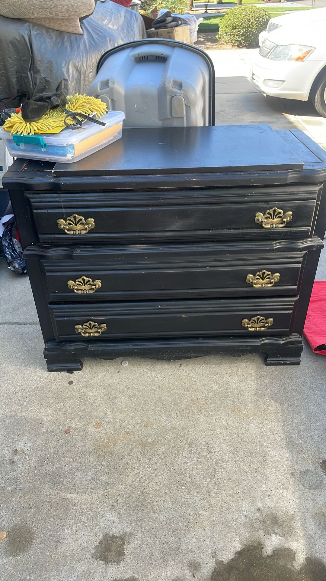 3 Drawer Black Dresser 