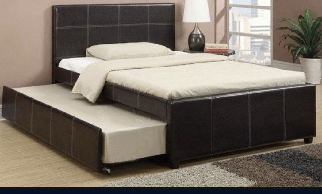 Trundle Twin Bed Frames With 2 Mattresses Included