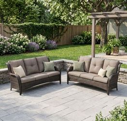Outdoor Wicker Patio Sofa Set patio furniture patio sofa outdoor sofa set 🚛🆕☑️🚎