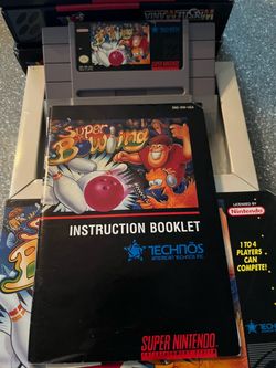 Super Bowling SNES Cartridge with Manual