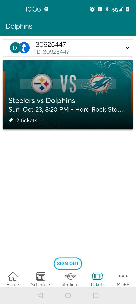 Miami Dolphins Pittsburgh Steeler Fans One Ticket For Sale To The Sunday Night Game In Miami