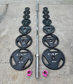 Olympic Weights, 7-ft Olympic Bar, Locking Collars