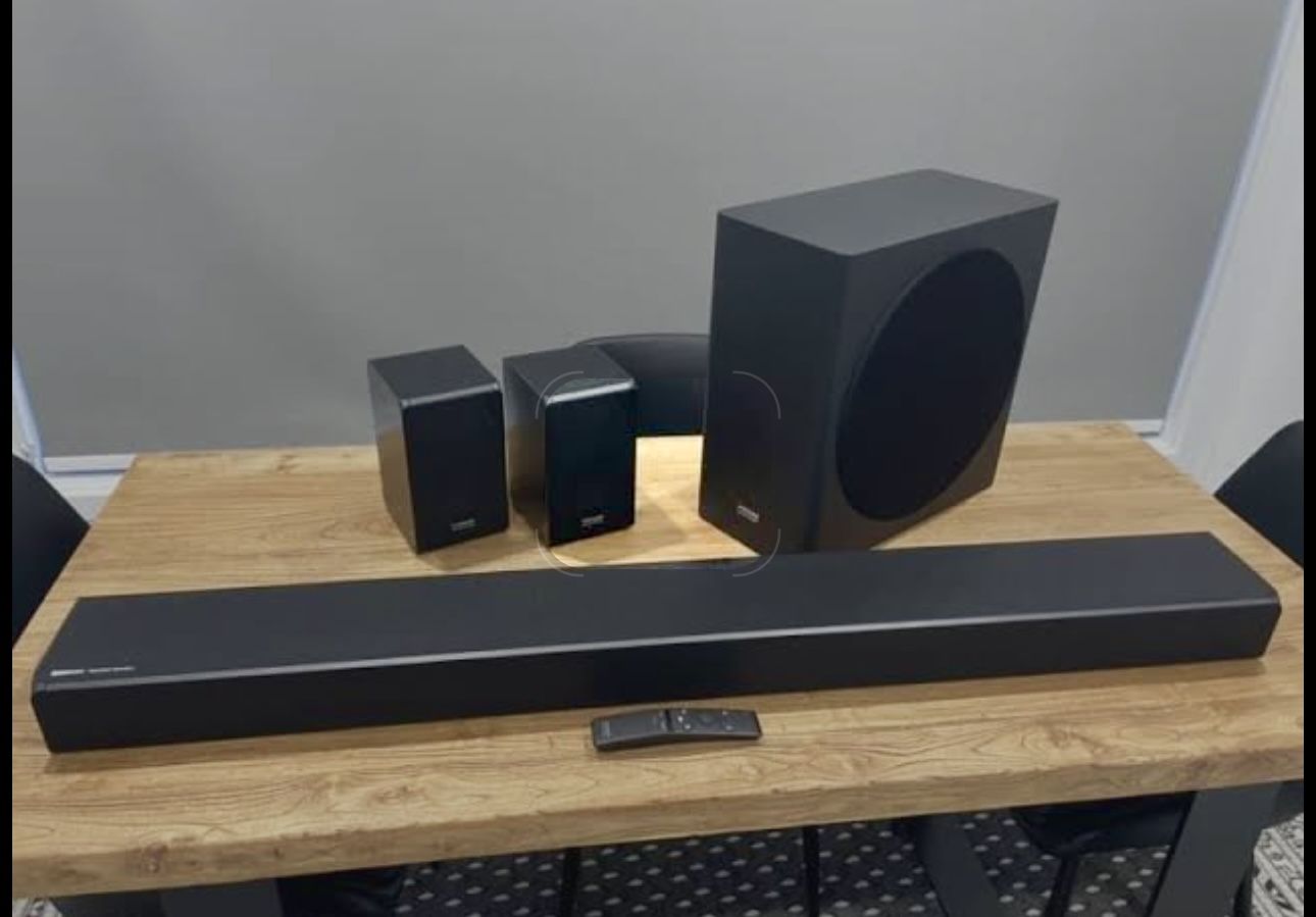 Samsung Q90R Soundbar, Speakers, and Subwoofer