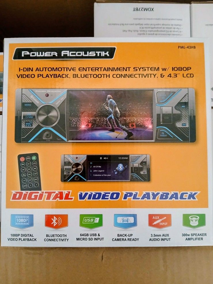 Power Acoustik Bluetooth Car Stereo Brand New In The Box  With Remote