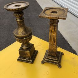 Two Brass Candle Holders  