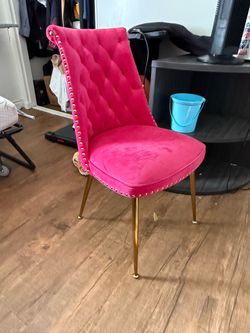 Pink Dining chair accent chair - fabric (set of 2)