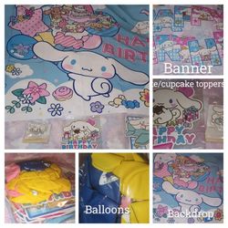 Cinnamoroll Hello Kitty Birthday Party Supplies