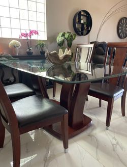 Real Wood Dining Table With 4 Chairs 