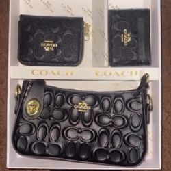 Black Coach Purse Set 