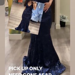 navy blue prom dress 