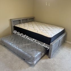 Queen Bed With Pullout Mattress 