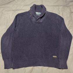 Men’s Polo Ralph Lauren Blue Shawl Sweater - Size Small