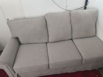 3-Seat Fabric Sofa Light Gray and Sofa Bed