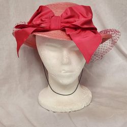 Beautiful Pink Bellini Dress Up Hat Fashion Hat. Decorative