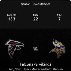 2 Tickets Atlanta Falcons vs Vikings 