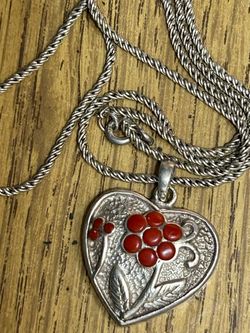 Sterling Silver Heavy Weighted Heart Necklace