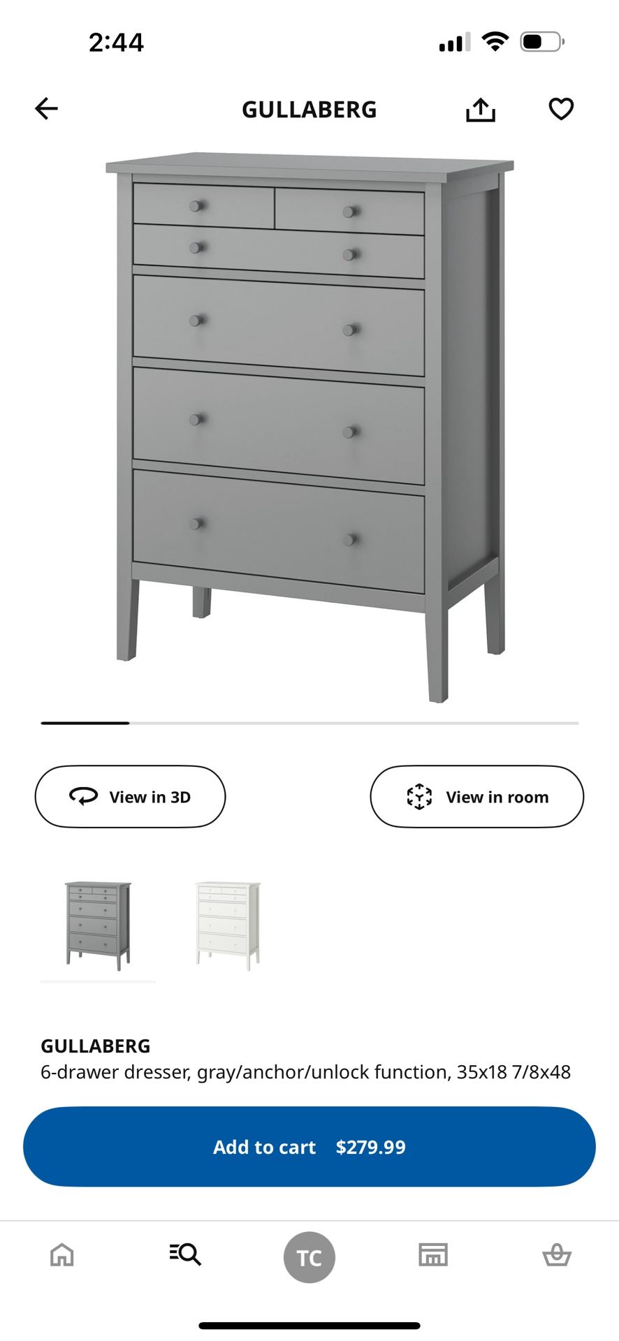Hurry…IKEA dresser Gullaberg 6-drawer…already built and only used for two days