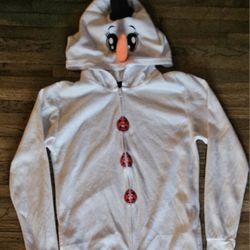 OLAF LIKE WHITE SNOWMAN ONE PIECE JUMPSUIT ADULT UNISEX MED SIZE