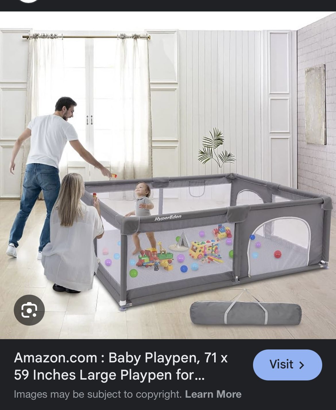 Oversized Baby Play Pen Gated