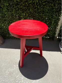 Red Wooden Stool