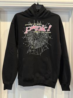 Sp5der Pink Spider Web Black Hoodie Men’s Size Small S King Spider Young Thug Sweatshirt Denim Tears Bape Fear Of God Essentials FOG Nike Air Jordan 