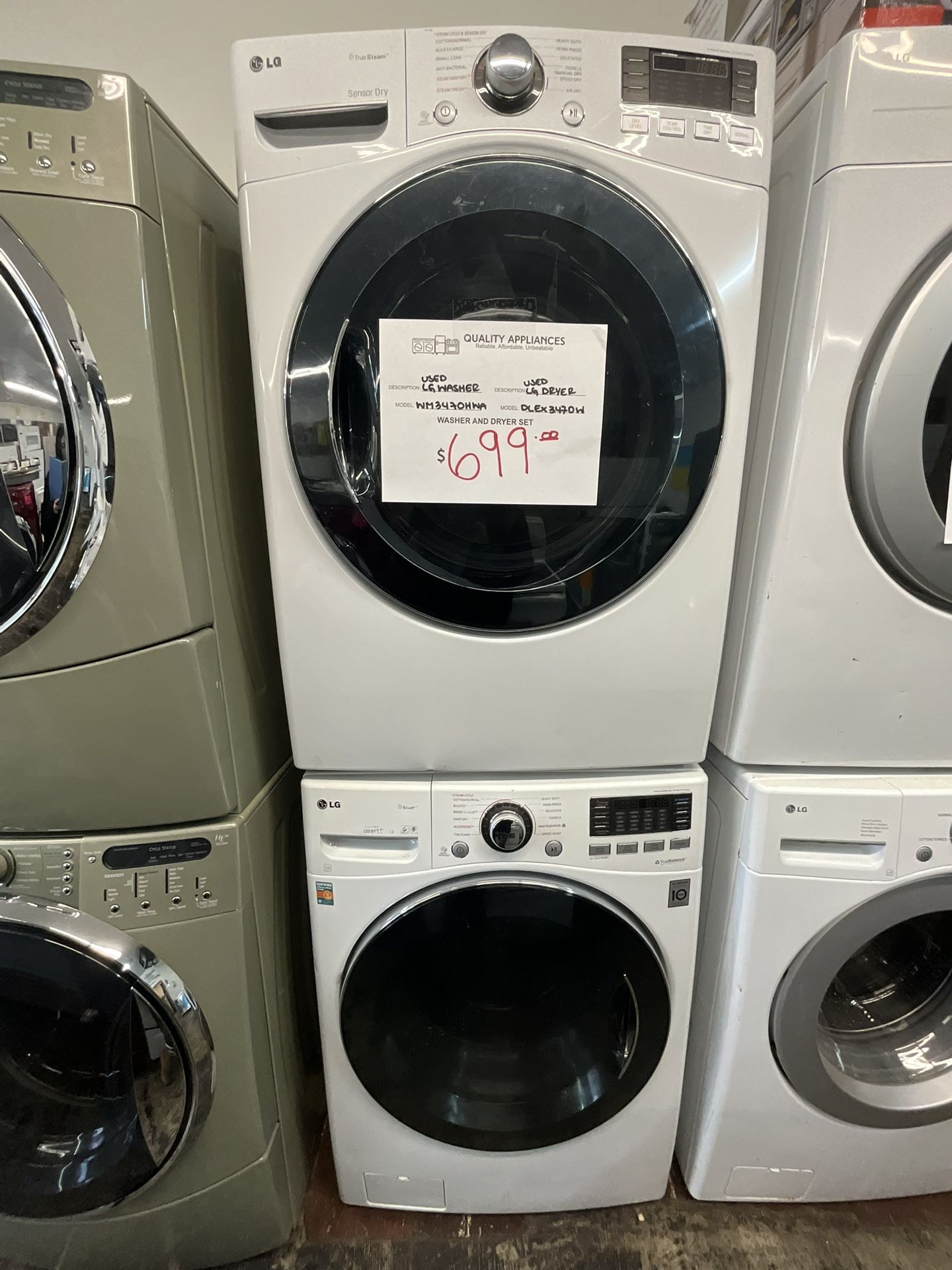 USED LG WASHER AND DRYER SET
