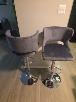 Velvet adjustable Bar Stools $100 for both