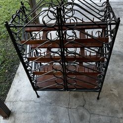 Metal Wine Rack with Shelves 3 feet 10 in tall 2 feet 7 in wide