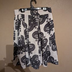 Black And White Pleated Skirt