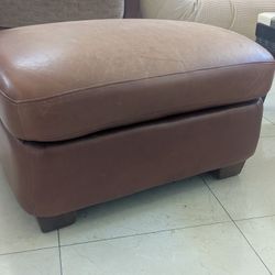 Tan Pleather Ottoman