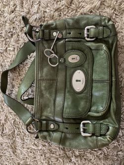 Fossil leather olive green bag