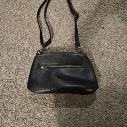 Small black leather cross body purse