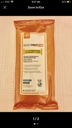 Lot of 10 packs ReadyPrep CHG antibacterial wipes for Skin