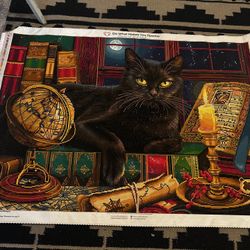 Beautiful Wall Art “Candlelight Black Cat” 