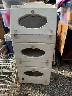 White Wood Amish Bread Box / Potato and Onion Storage Bin