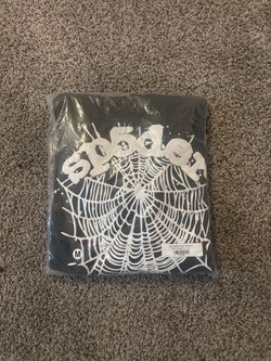 medium black sp5der hoodie